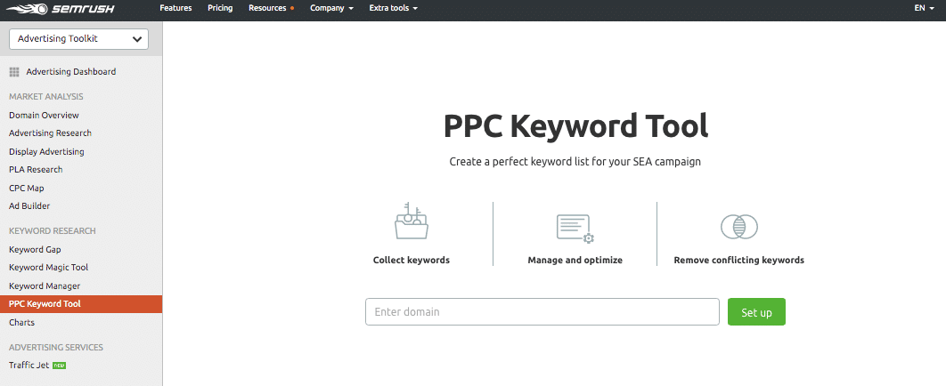 Semrush tool - PPC Keywords