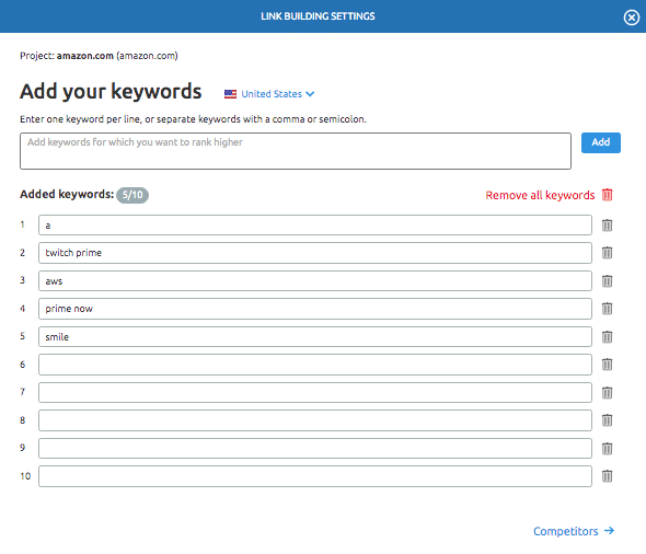Semrush tool - link building overview