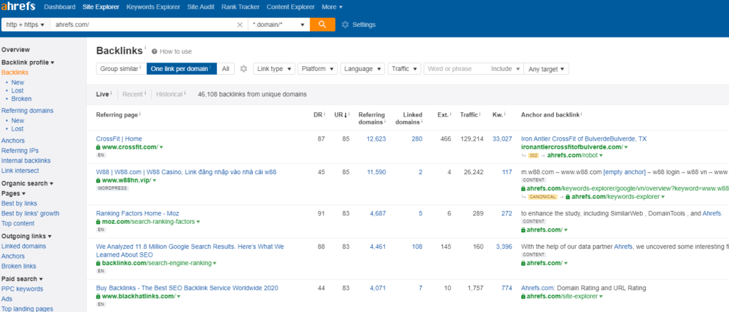 backlinks from ahrefs