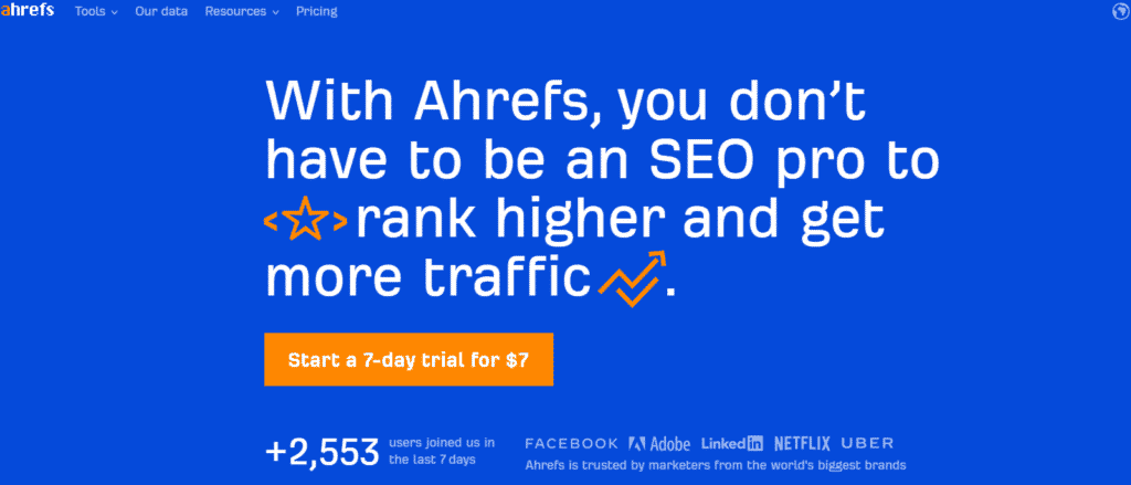 Ahrefs backlink tool